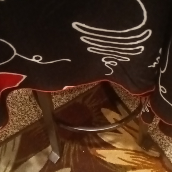 FINAL PRICE NWOT Iguana red/black/white assymetrical patterned design dress S/M - Picture 7 of 14